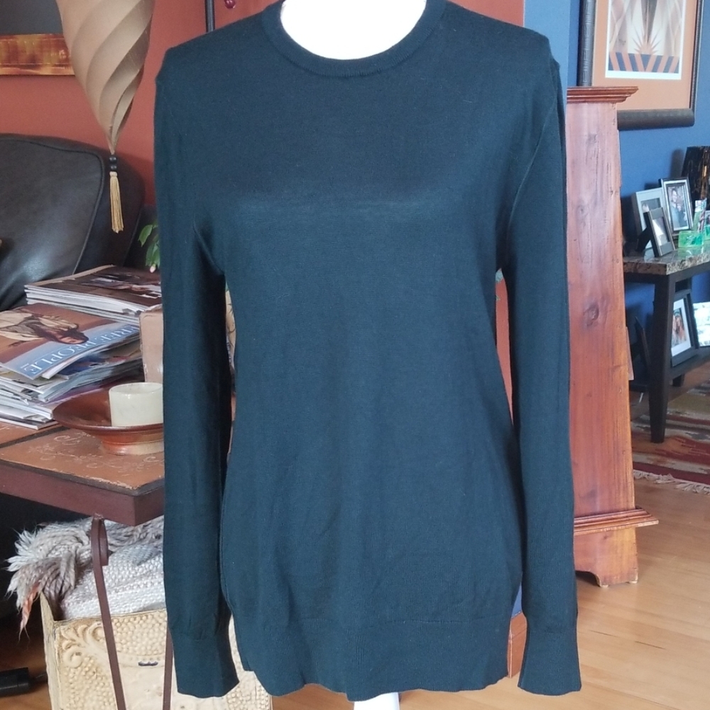 Everlane Forest Green Fine Wool Crew Sweater M